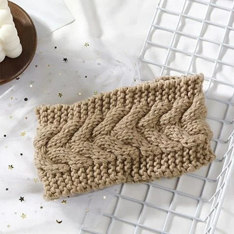 Winter Warm Knit Headbands For Women Knotted Crochet Elastic Hair Band Bandanas Handmade Turban Headwear Hair Accessories