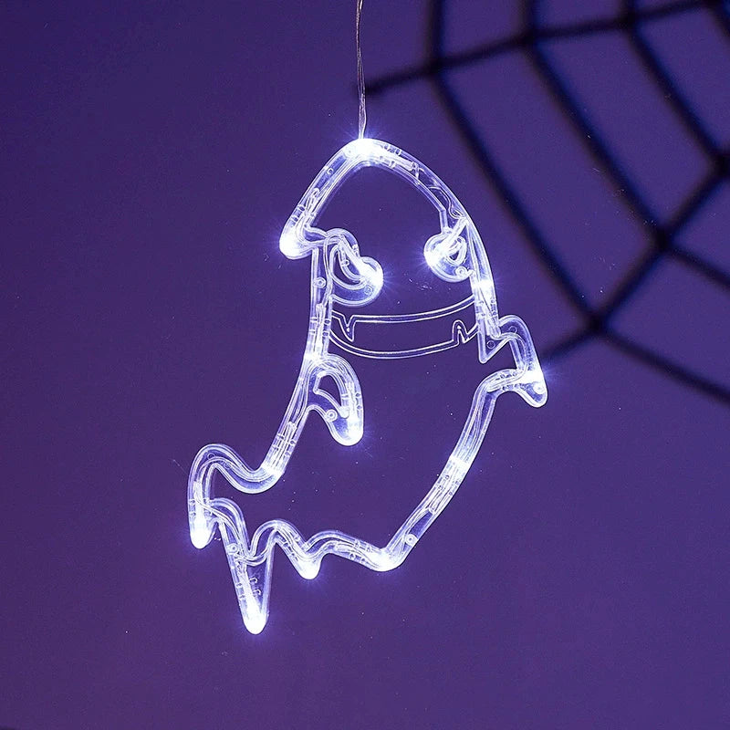 Halloween LED String Lights Ghost Pumpkin Spider Witch Hat Modeling Lamp with Suction Cup Festival Party Home Decoration