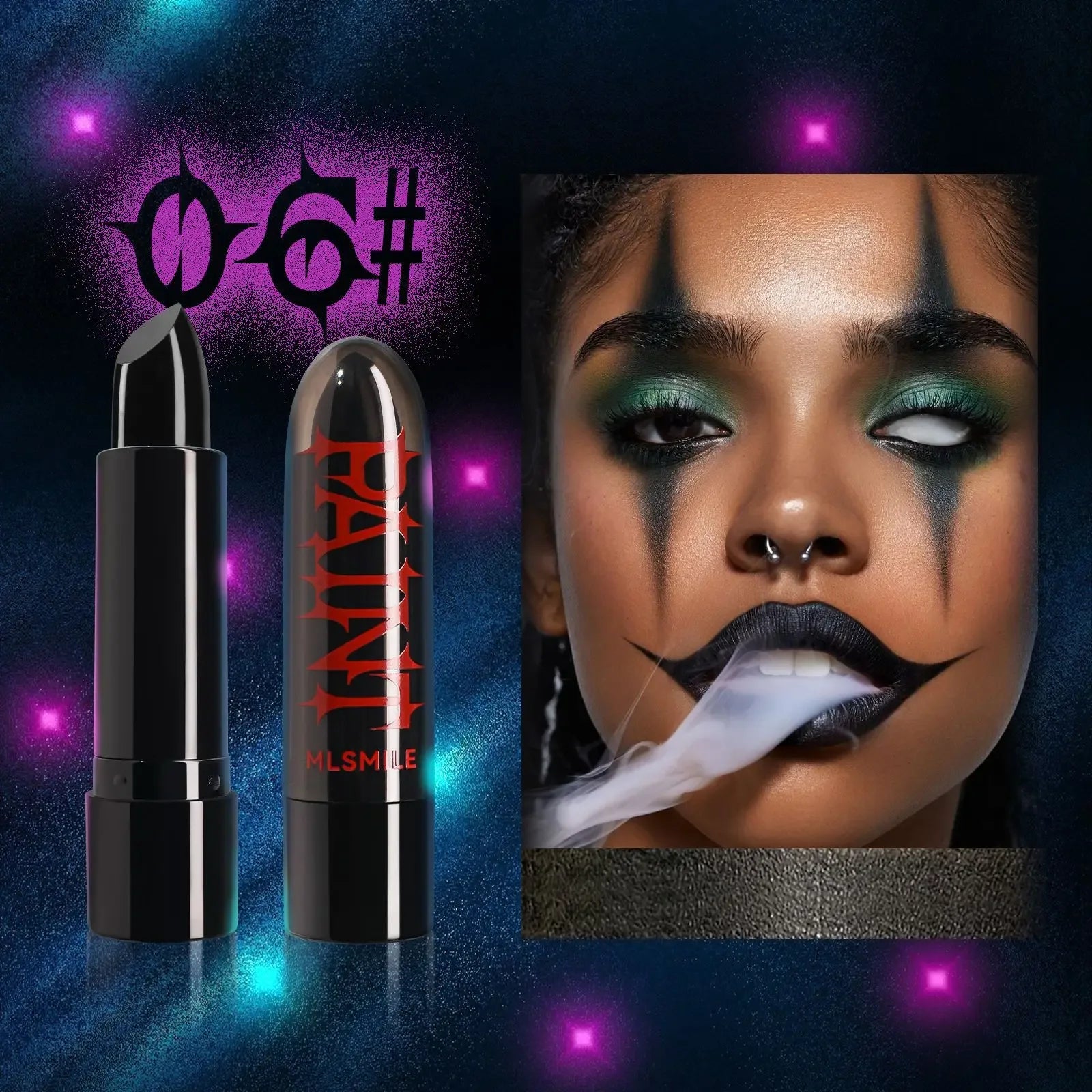 Halloween Matte Lipstick Dark Black Vampire Olive Green Creative Halloween Makeup Face Body Painting