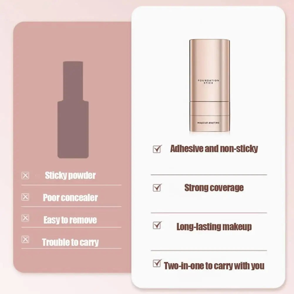 Two In One Foundation Make-up Stick Moisturizes, Thin, Lasting, Refreshing And Does Not Take Off Makeup