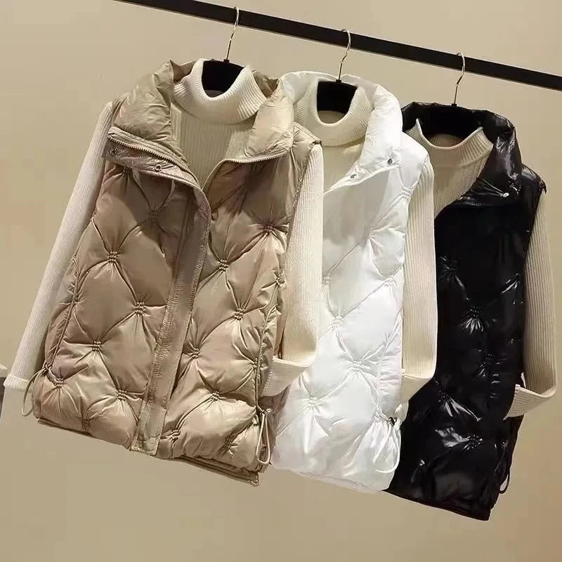 Winter Sleeveless Jacket Female Down Vest 2024 New Duck Down Puffer Waistcoat Ultra Light Winderproof Outwear Women Gilet