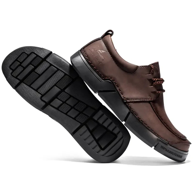 Shoes for Man Are Fashionable Dark Brown Loafers Suitable Outdoor Activities Breathable Daily Casual Shoes with Lace Up Design
