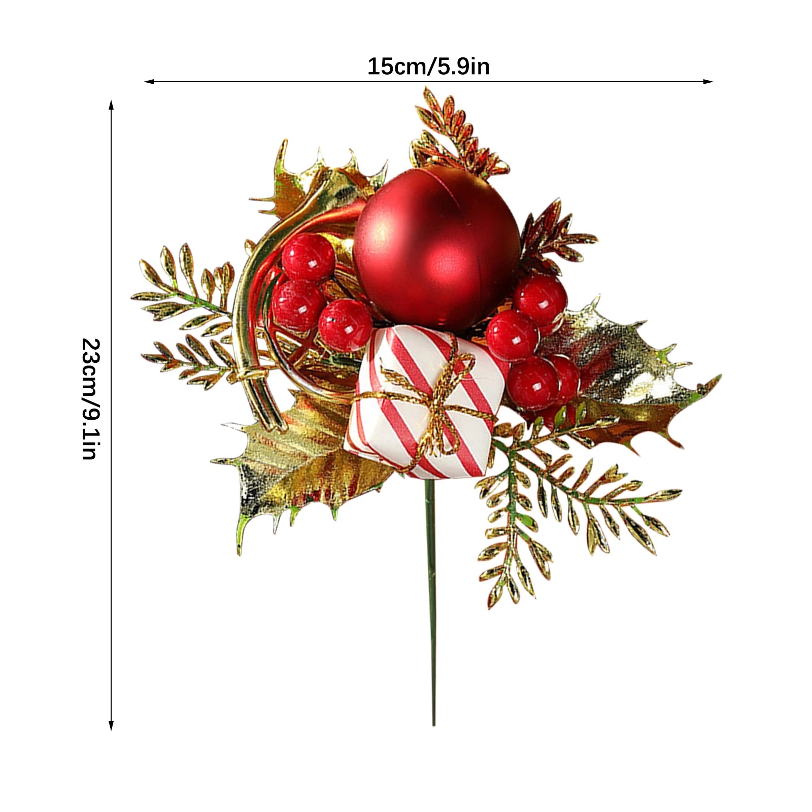 Christmas Decor Picks Artificial Foam Pine Branch Berry Cuttings Ornament Xmas Festive Party DIY Supplies