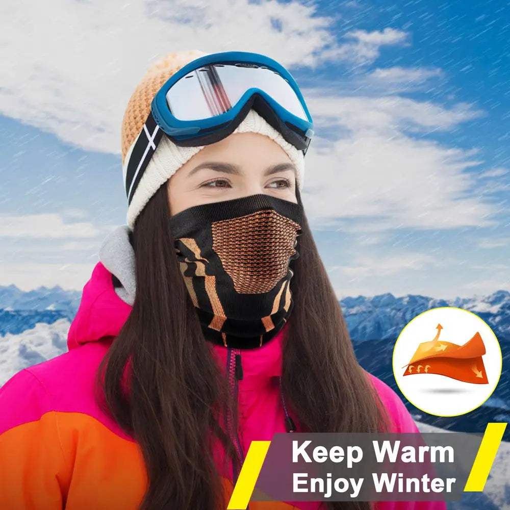 Winter Ring Tube Soft Bandana Mask Neck Gaiter Scarf Skiing Snowboard Windproof Half Face Cover Warmer Scarves Hood Women Men