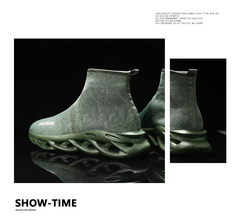 Socks Shoes for Men Black Sneakers Light Breathable Men Runing Shoes Outdoor Platform High Top Men Shoes New Unisex Sport Shoe