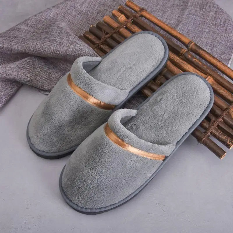 Women Indoor Slippers warm furry Home Slipper Winter Home shoes Women Men House Flat Closed Toe Slides for Bedroom Flip Flops