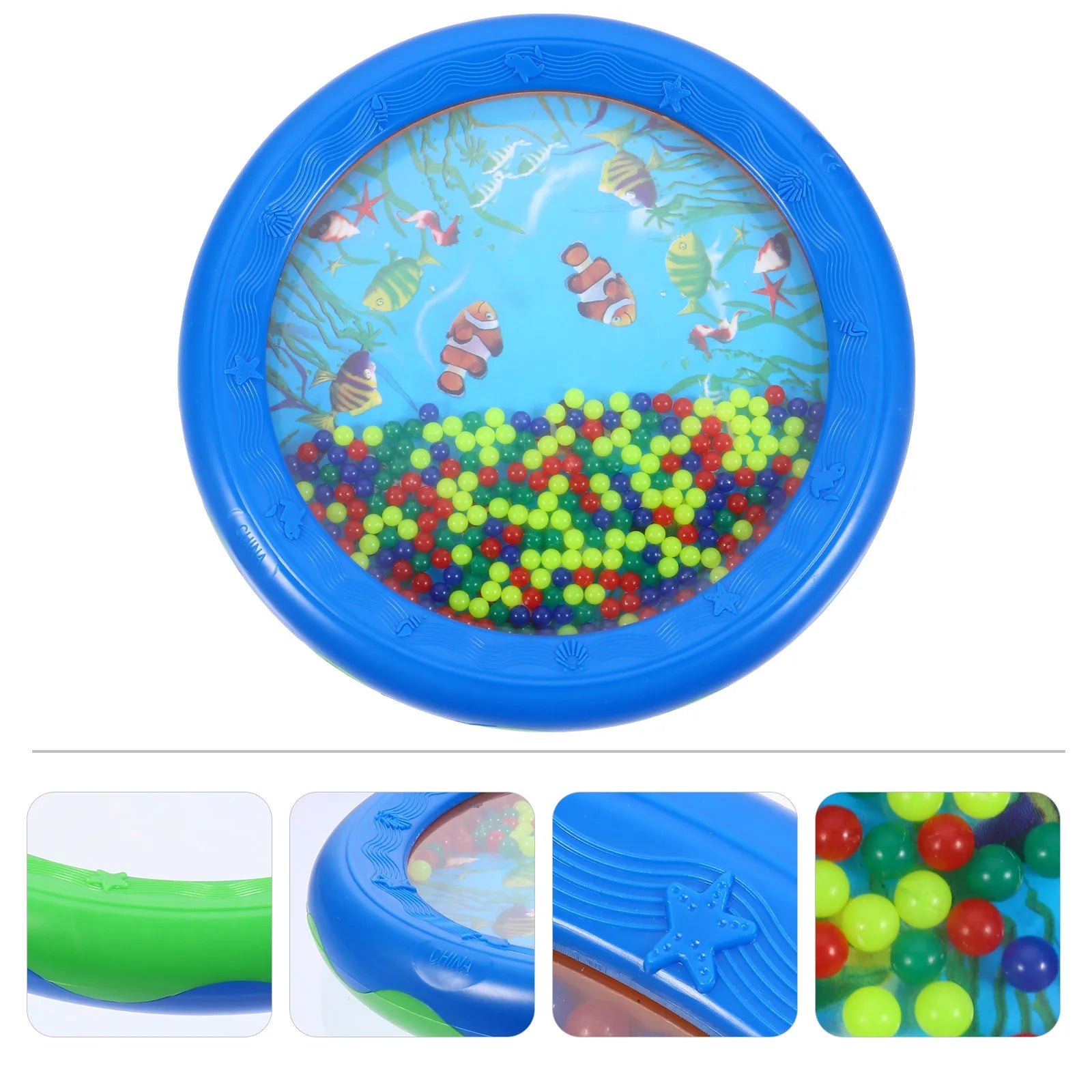 Kid Child Gentle Ocean Wave Sea Sound Bead Drum Percussion Musical Educational Instrument Toys For Baby Early Learning Gifts