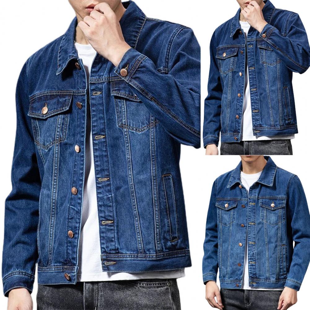 Denim Jackets for Men Coat Navy Blue Men Jacket Single-breasted Cardigan Denim Coat Male Jacket chaquetas hombre куртка мужская
