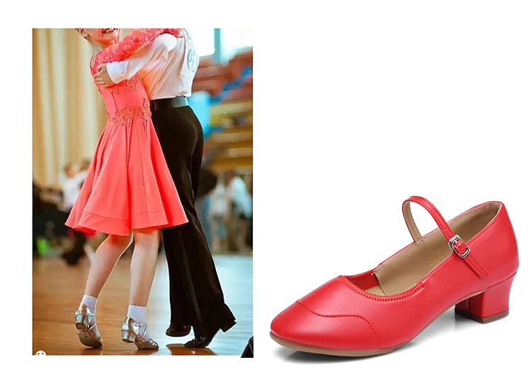 Dance Shoes for Woman Girls Ladies Latin Ballroom Modern Salsa Practise Dancing Shoes Closed Toe Square Dance Soft Rubber Sole