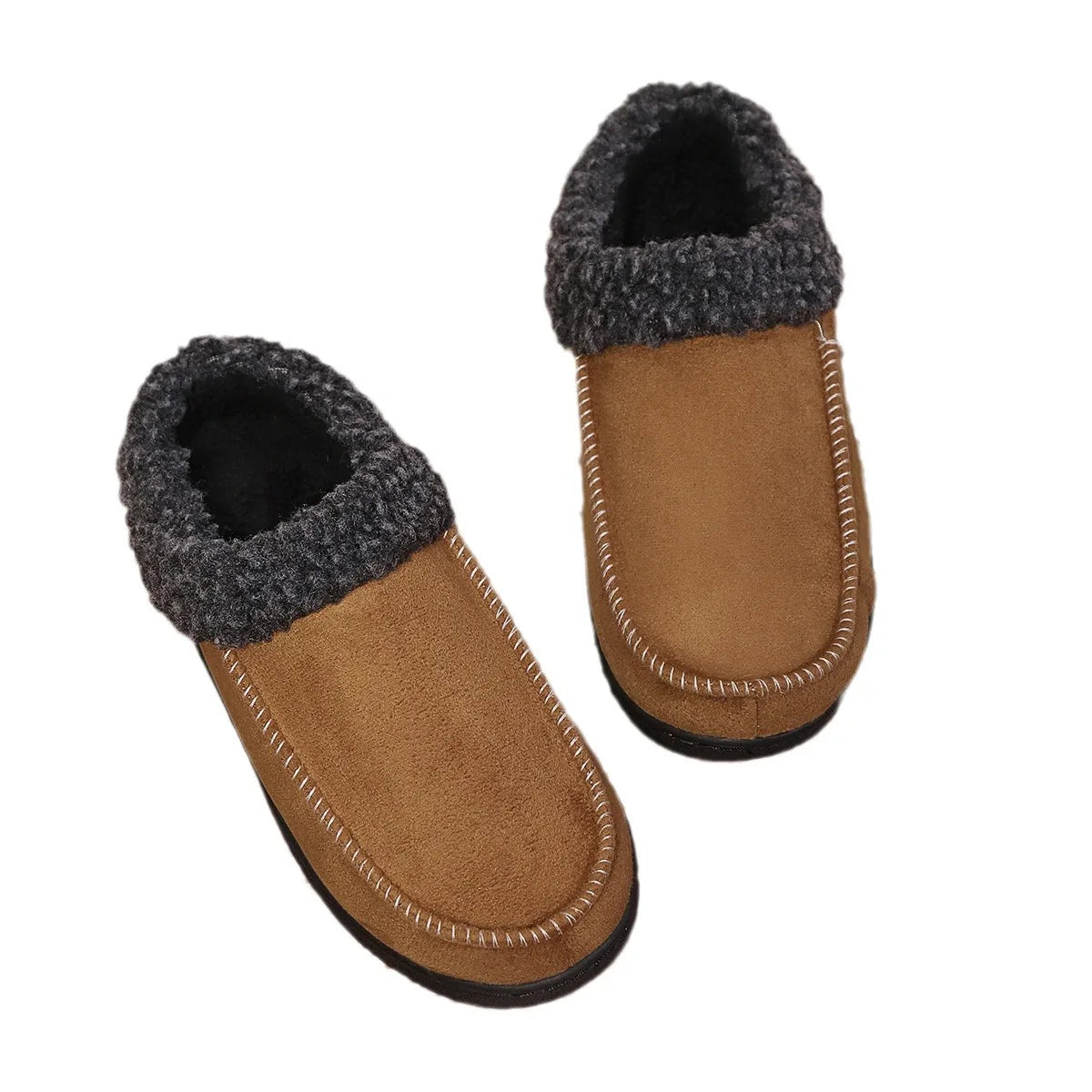 Slippers Men Winter Plush Warm Thick Sole Indoor Non-slip Women Couples Home Shoes Casual Platform Ankle Boots Loafers