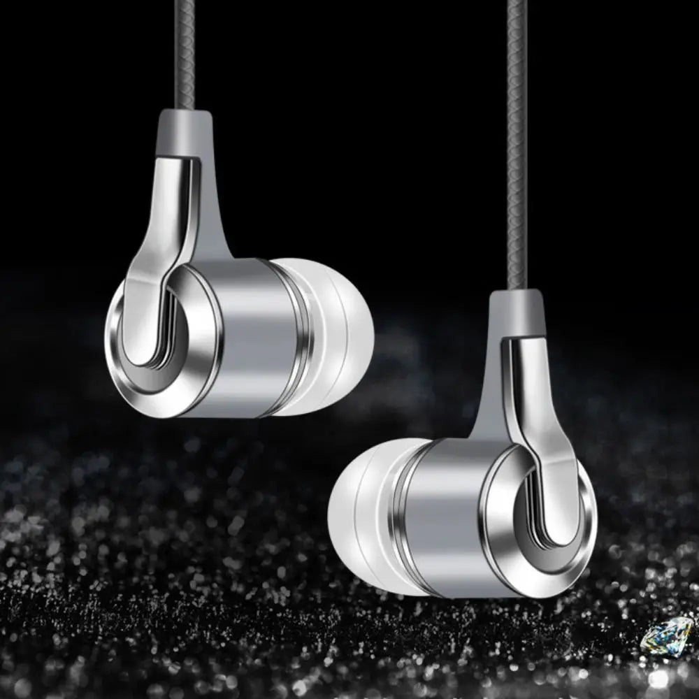 Wired Headphones 3.5mm Sport Earbuds Heavy Bass Wire Controlled In-ear Phone Earphones Stereo Headset with Mic Music Gaming