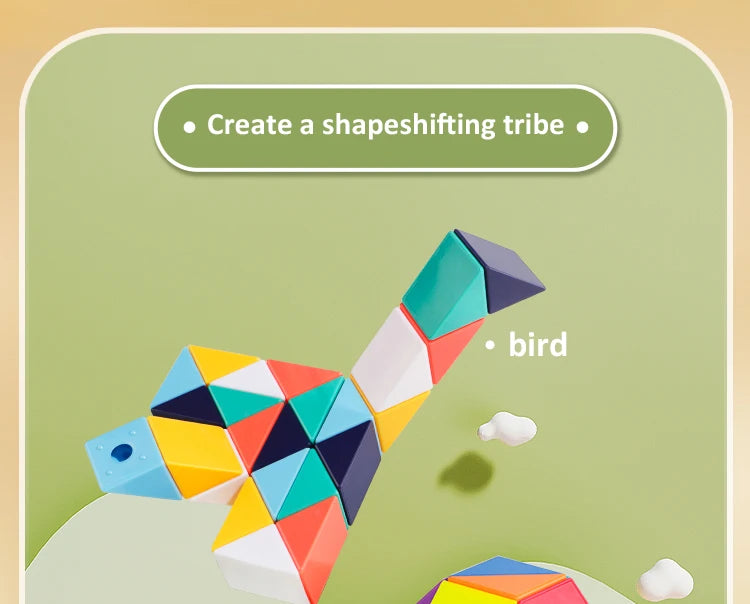 3D Puzzle Fidget Toys Transformable Cube Kid Education Toys Cubo Magico 24-72 Segments Magic Rule Snake Speed Cubes Toys for Kid