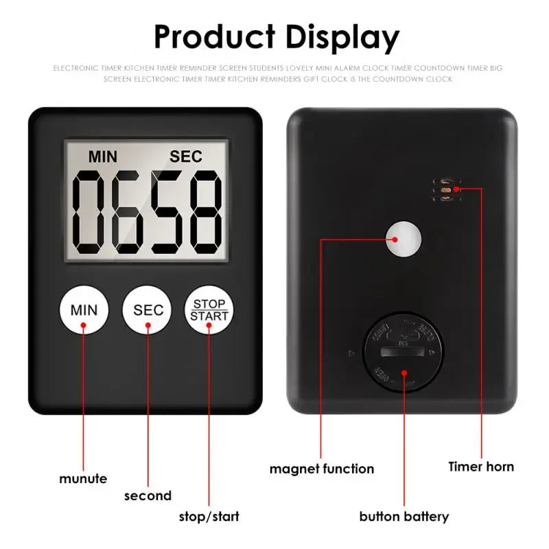 Kitchen Gadget, Electronic LCD Digital Screen Cooking Timer, Count Up Countdown Clock, Alarm Sleep Stopwatch Clocks