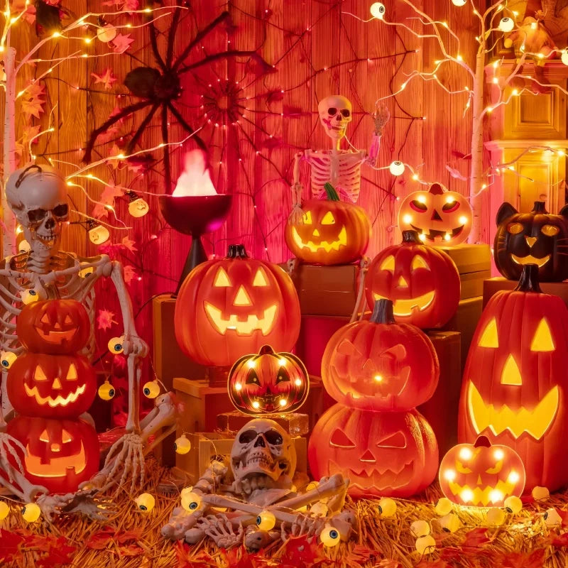 Halloween Pumpkin Lantern  Haunted House Decoration - Pumpkin Themed Luminous Decoration Props, Festive Party Atmosphere Lights