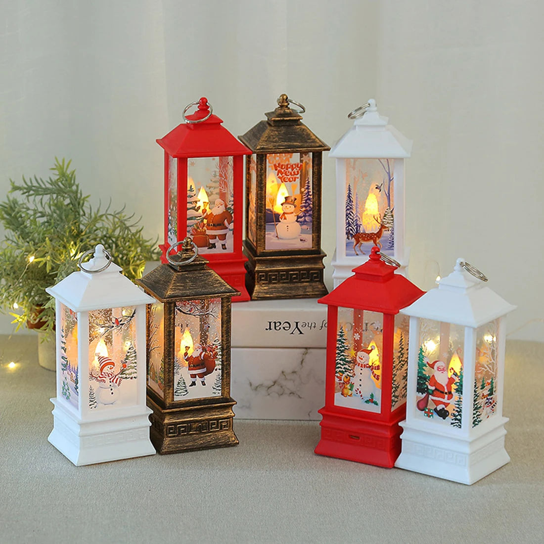 Christmas Wind Lamps Candelabra Lamps Night Light Old Man Snowman Decoration Desktop Decorations Christmas Decorations