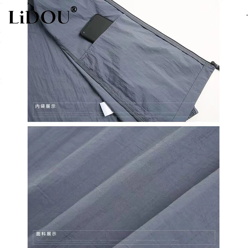 New Fashion Quick Drying Breathable Jacket for Man Loose Casual Stand Collar Coats Pocket Solid Outwears Sports Men's Clothing