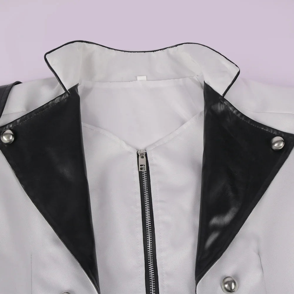 Halloween cosplay: a medieval stage performance costume with a split windbreaker, hat, and scepter for a palace banquet