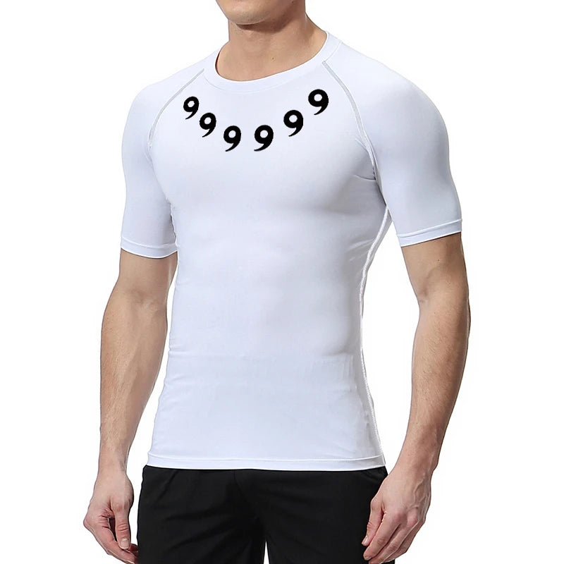 Print Compression Shirts for Men Gym Workout Athletic Quick Dry Tshirts Tops Training Running Baselayers Undershirts Rash Guard