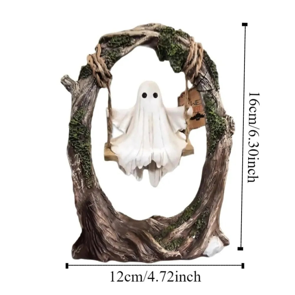 Halloween Themed Halloween Swing Ghost Ornament Handicraft Statue Spooky Ghosts Decor Model Collectible