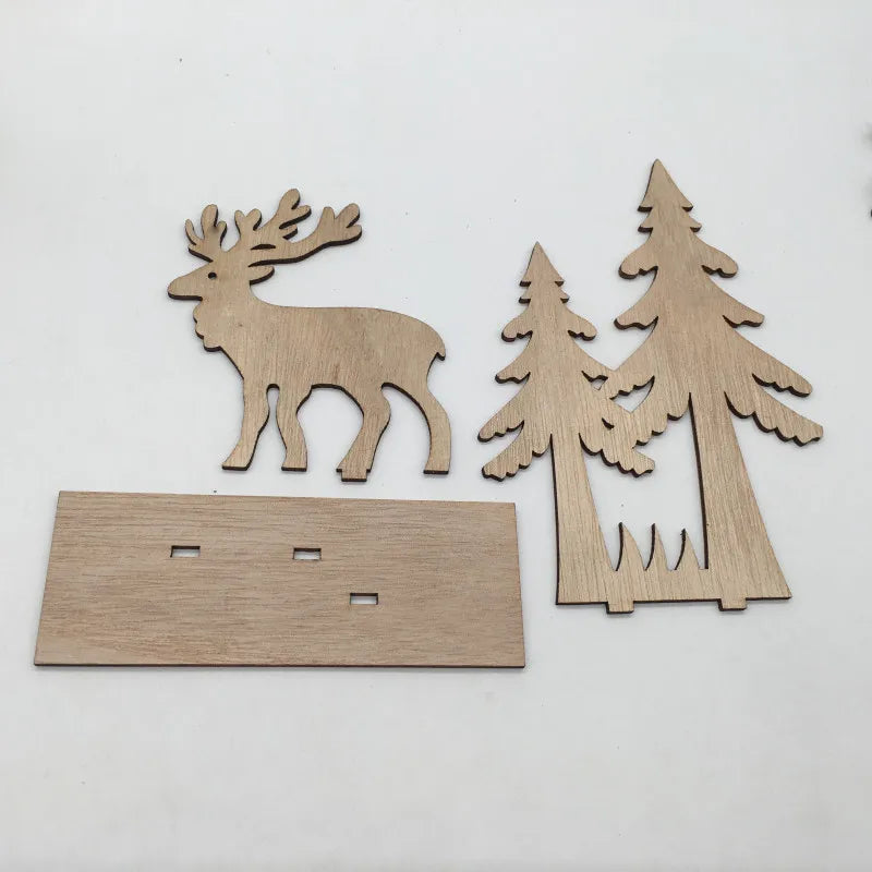 Wood Christmas Table Ornaments Centerpiece Wood Snowman Reindeer Santa Unfinished Wooden Christmas Ornaments to Paint Crafts