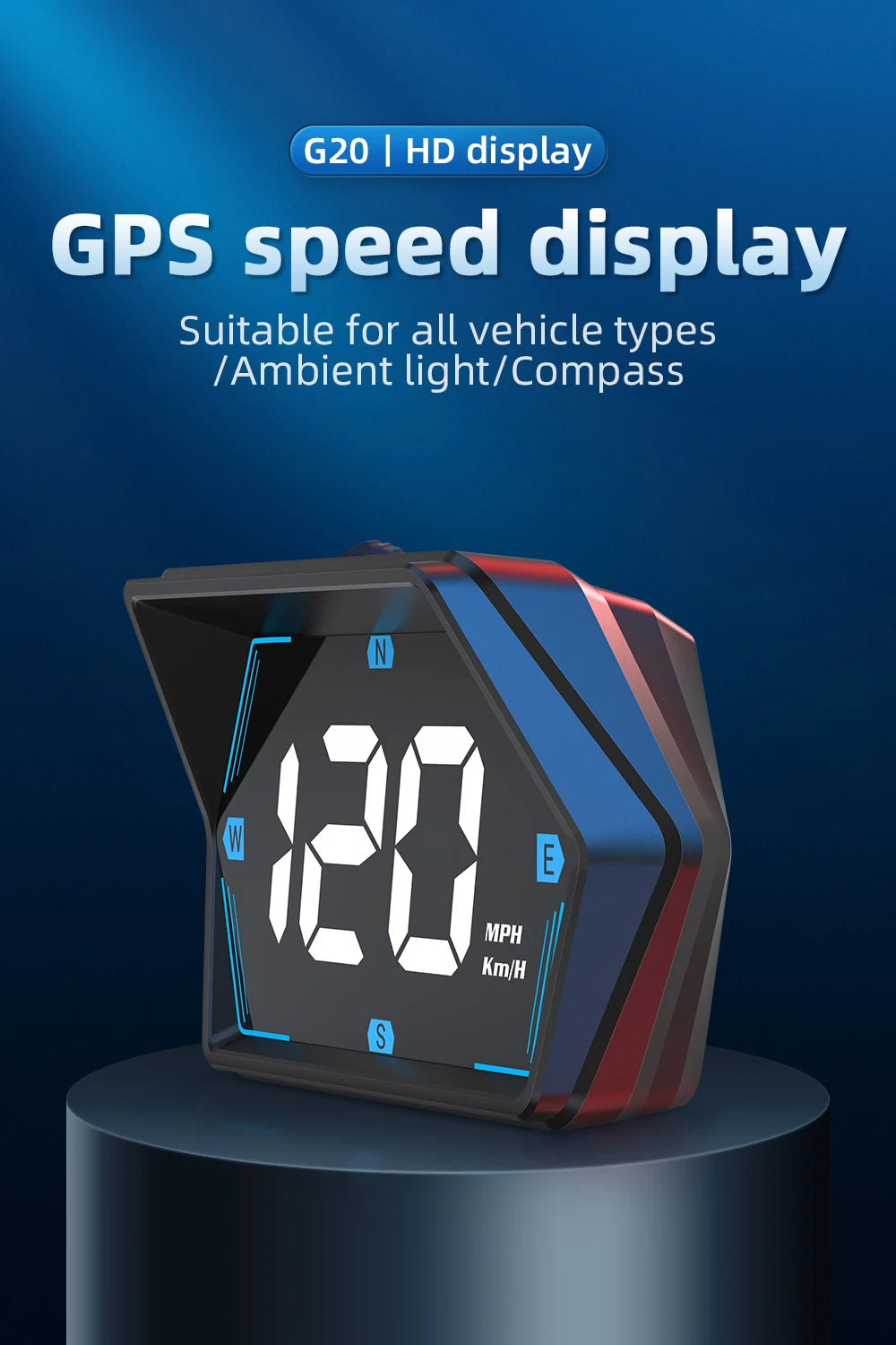 G20 GPS Display Car Digital Speedometer HUD Head-Up Display Eletronics Speed Alarm Gadgets Inteligent Compass For All Car Custom