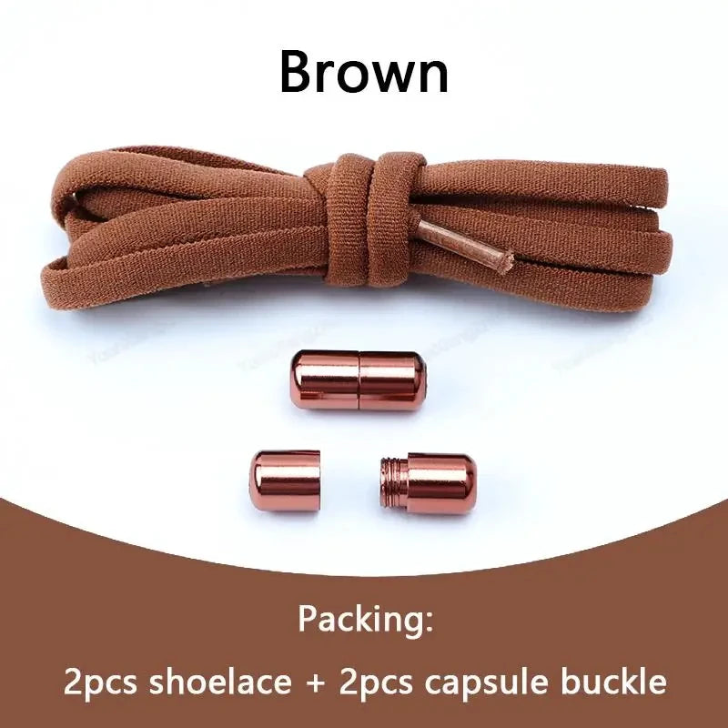 No Tie Shoelaces Semicircle Elastic Shoe Laces For Kids and Adult Sneakers Shoelace Quick Lazy Metal Lock Laces Shoe Strings