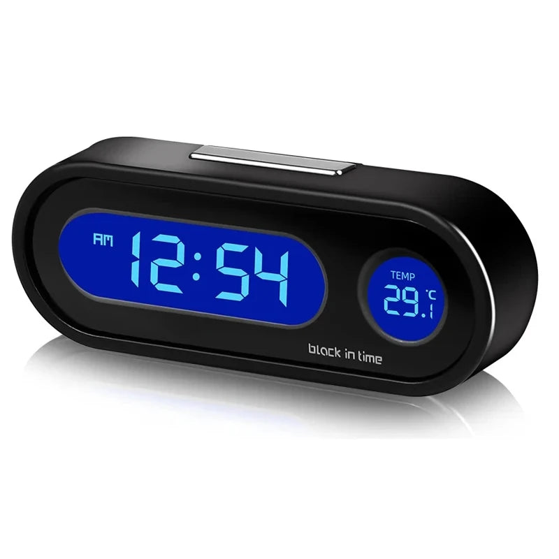 Car Clock Time Watch Mini Electronic Auto Clocks Luminous Interior Thermometer LCD Backlight Digital Display Car Accessories