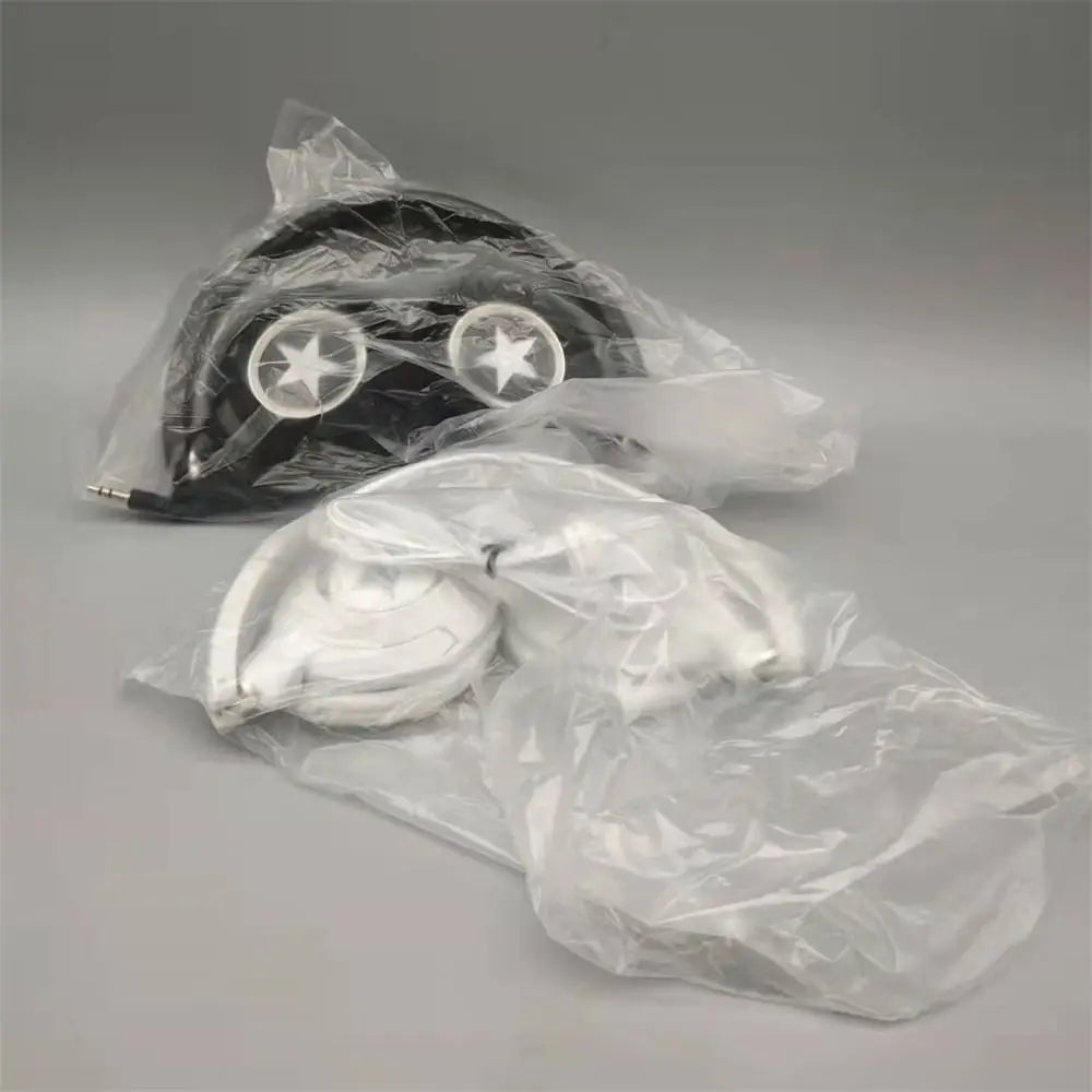 Adjustable Wired Headphones Music Stereo Flexible Wired Over Ear Headset Noise Cancelling Black White Foldable Headphones