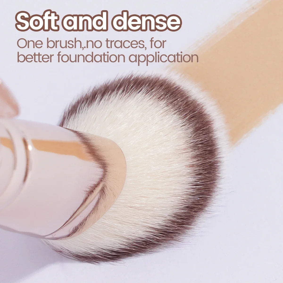 Double Head Makeup Brushes 2 In 1 Flat/Angled Foundation Concealer Contour Brush for Blending Loose Powder Liquid Cream