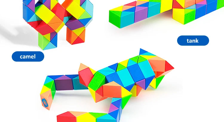 3D Puzzle Fidget Toys Transformable Cube Kid Education Toys Cubo Magico 24-72 Segments Magic Rule Snake Speed Cubes Toys for Kid