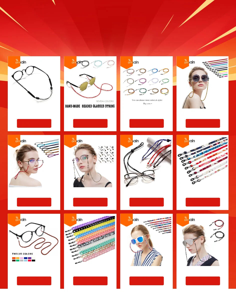 2022 New Eyeglasses Chains Women Sunglasses Holder Necklace Eyewear Retainer Accessories Pearls Sunglasses Chains Gold