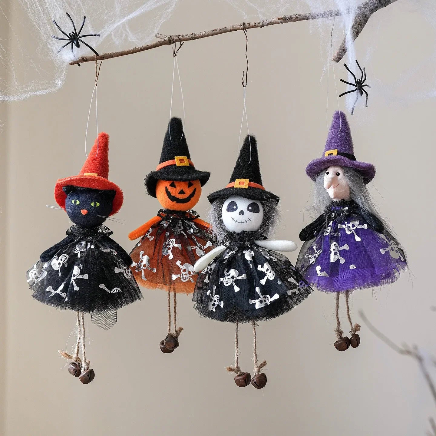 Halloween Party Decor BlackCat Pumpkin Witch White Ghost Festival Hanging Dolls Happy Halloween Day 2025 Haunted House Favor