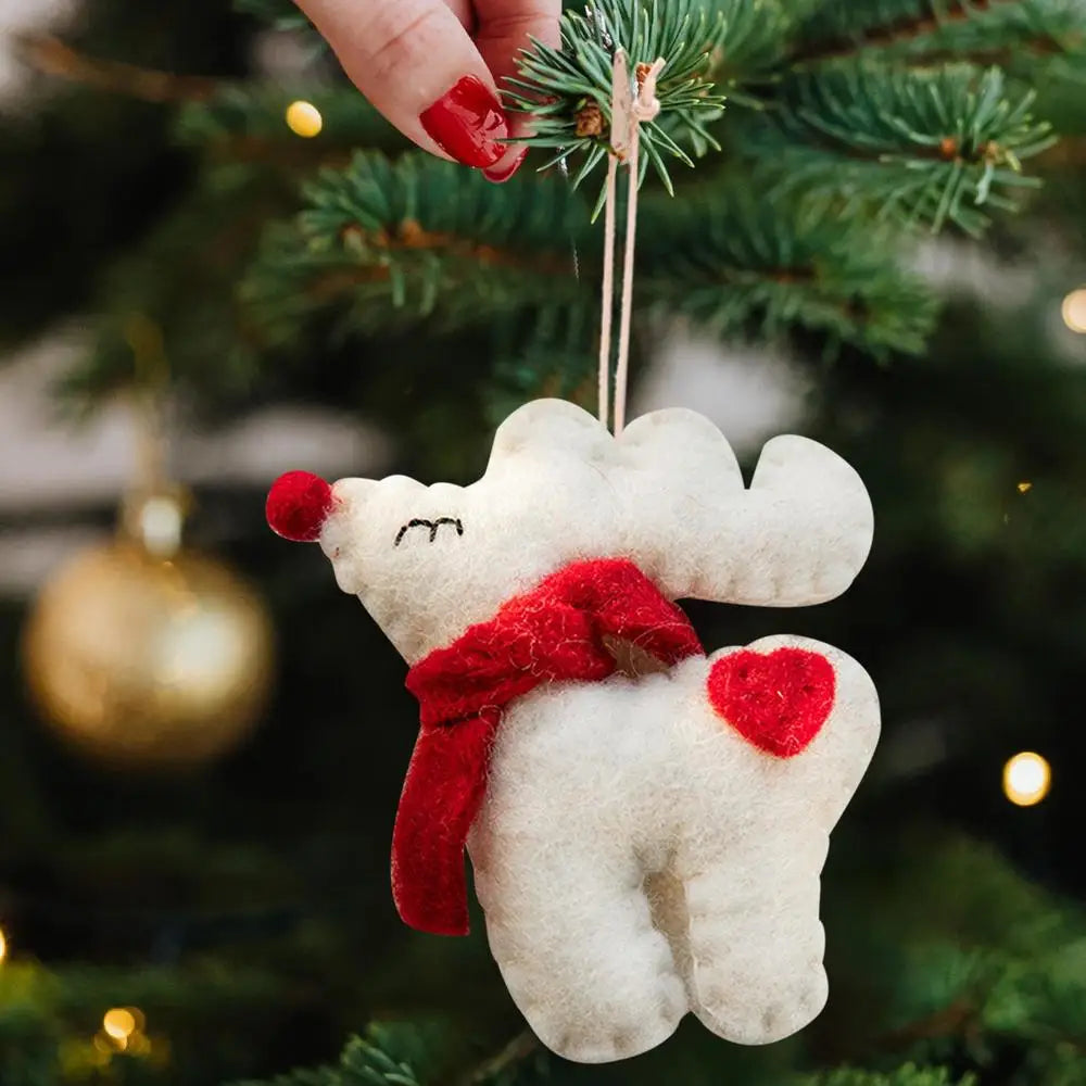 Christmas Felt Deer Pendant Xmas Tree Decorative Hanging Gingerbread Man Elk Decor 2024 Christmas Party Crafts Ornaments