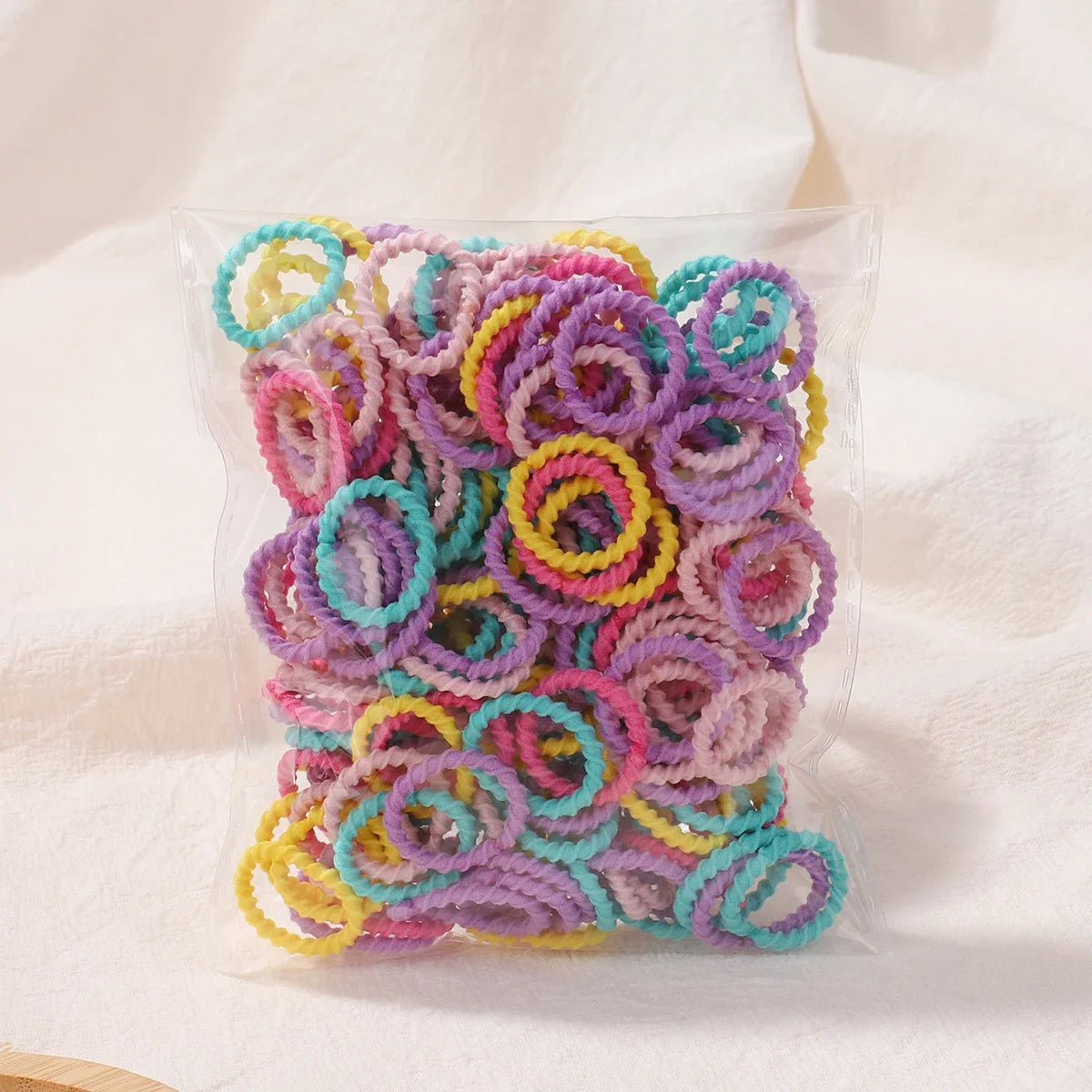 100/200Pcs Girls Colorful Hair Bands Set Nylon Elastic Rubber Band Children Ponytail Holder Scrunchies Kids Hair Accessories