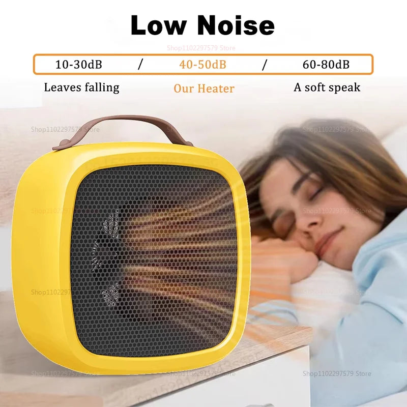Portable Mini Heater for Indoor Office and Home Quiet Fast Heating Warmer Fan 500W PTC Ceramic Warm Air Heater for Winter