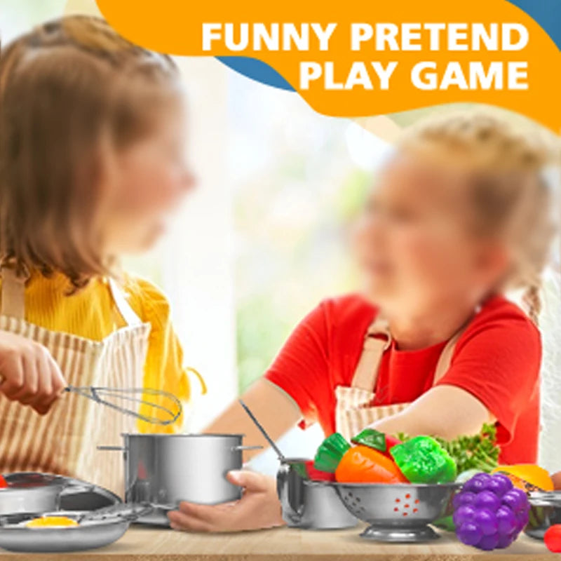 Kitchen Set Pretend Play Simulated Kitchen Toy Children Role Playset Cooking Set Educational Gift for Girls Boy