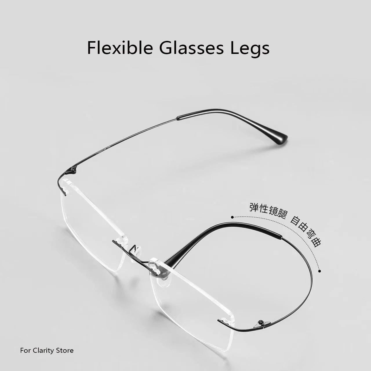 Fashion Business Anti-blue Light Frameless Reading Glasses Women Anti-fatigue Presbyopic Glasses Computer Grade Glasses