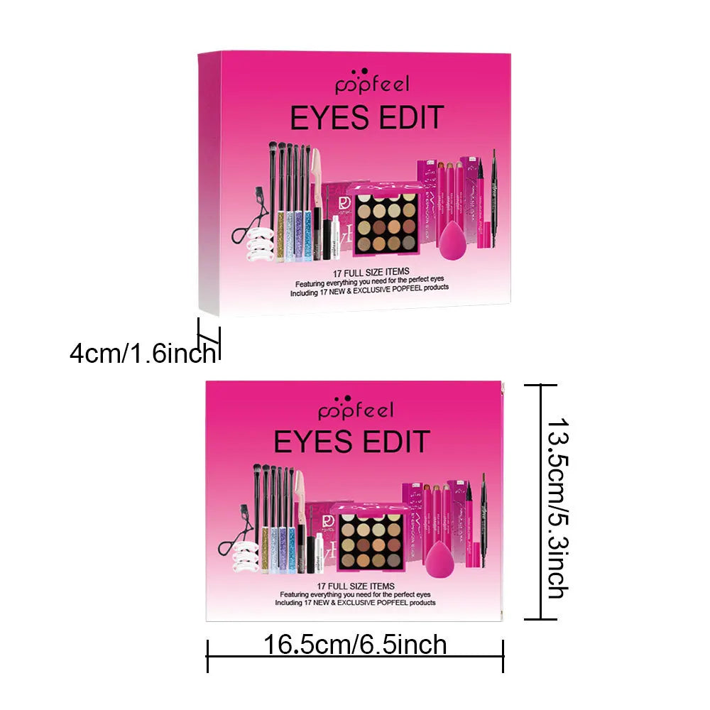 Makeup Gift Set for Women Full Kit All in One Make Up Eyebrow Powder Lipstick Lip Gloss Brush Shimmer Glitter Eye Shadow Palette