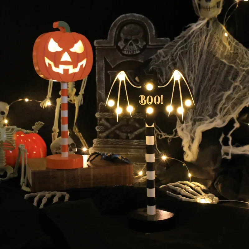 Halloween LED Night Light Pumpkin Ghost Ambiance Lights Battery Powered Waterproof Outdoor Garden Bedroom Festival Party Decor