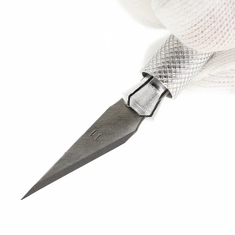 Engraving Non-Slip Metal Knife Kit + 40/10pcs #11 Blades Cutter Craft Knives for Mobile Phone PCB Repair Hand Tools