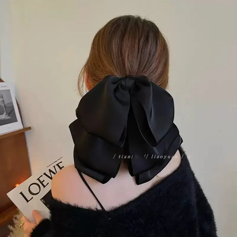 Women Big Size Bow Hair Clip Claw Clamp Women High Ponytail  Barrettes Headwear Girls  Hair Accessories