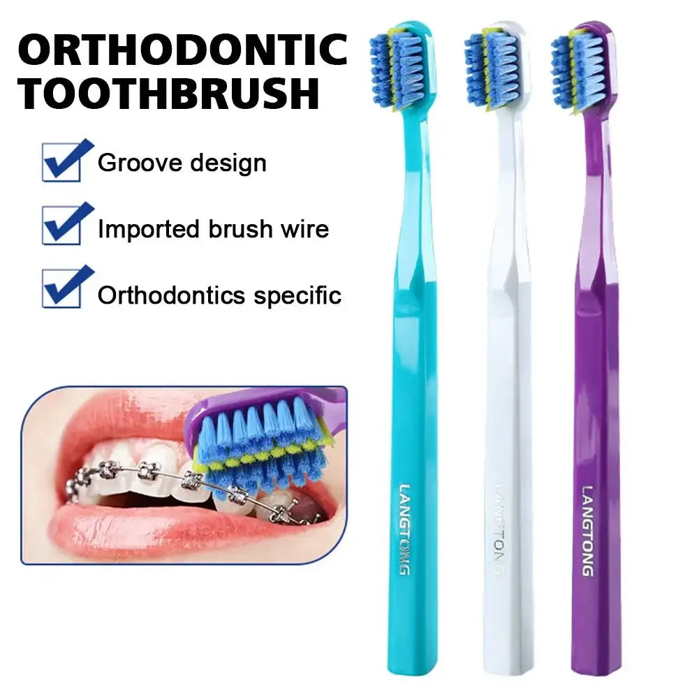 1PC Clean Orthodontic Braces Adult Orthodontic Toothbrushes Dental Tooth Brush Soft Bristle Toothbrush For Oral Health Care A7Q0