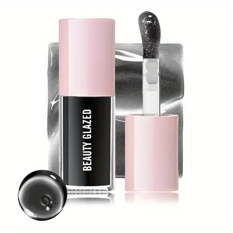 BEAUTY GLAZED Black Transparent Lip Gloss,Nourishing, Anti-aging, Brightening Lips, Lip Care Oil ﻿