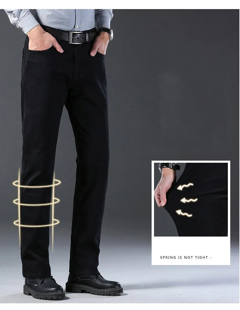 Men Classic Advanced Fashion Brand Jeans Jean Homme Man Soft Stretch Black Biker Masculino Denim Trousers Mens Pants Overalls