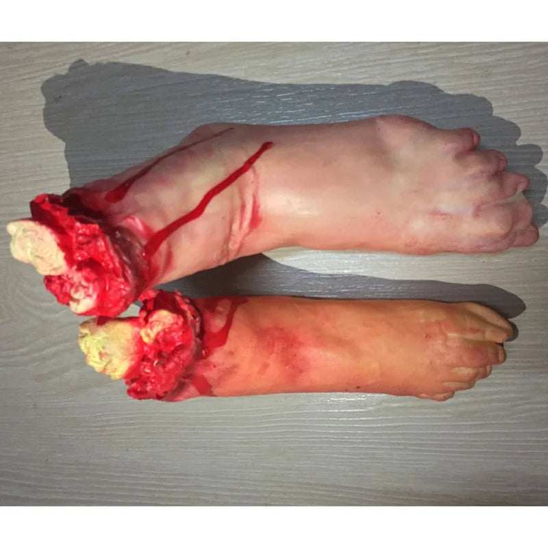 Halloween Props Horrible Blood Broken Fake Limbs Fingers Legs Arm Feet Latex Tricky Toys For Haunted House Decorations