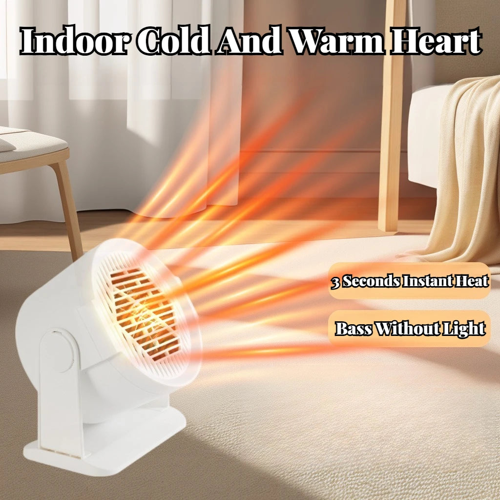 Mini Desktop Electric Heater for Home, Portable Heater for Office Desk, Compact Warm Air Fan for Cozy Feet and Home Use