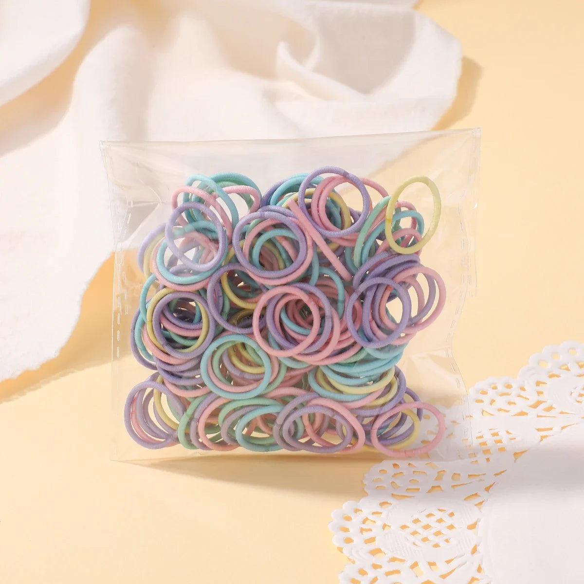 100/200Pcs Girls Colorful Hair Bands Set Nylon Elastic Rubber Band Children Ponytail Holder Scrunchies Kids Hair Accessories