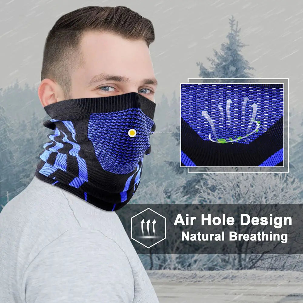 Winter Ring Tube Soft Bandana Mask Neck Gaiter Scarf Skiing Snowboard Windproof Half Face Cover Warmer Scarves Hood Women Men