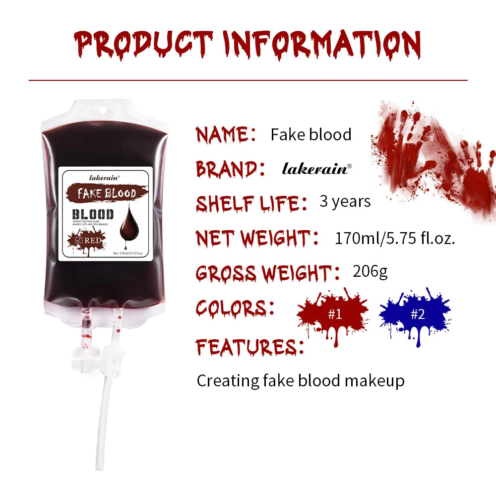 Halloween Blood Makeup Realistic Washable Fake Blood for Zombie Monster Clothes Body Paint Halloween Makeup