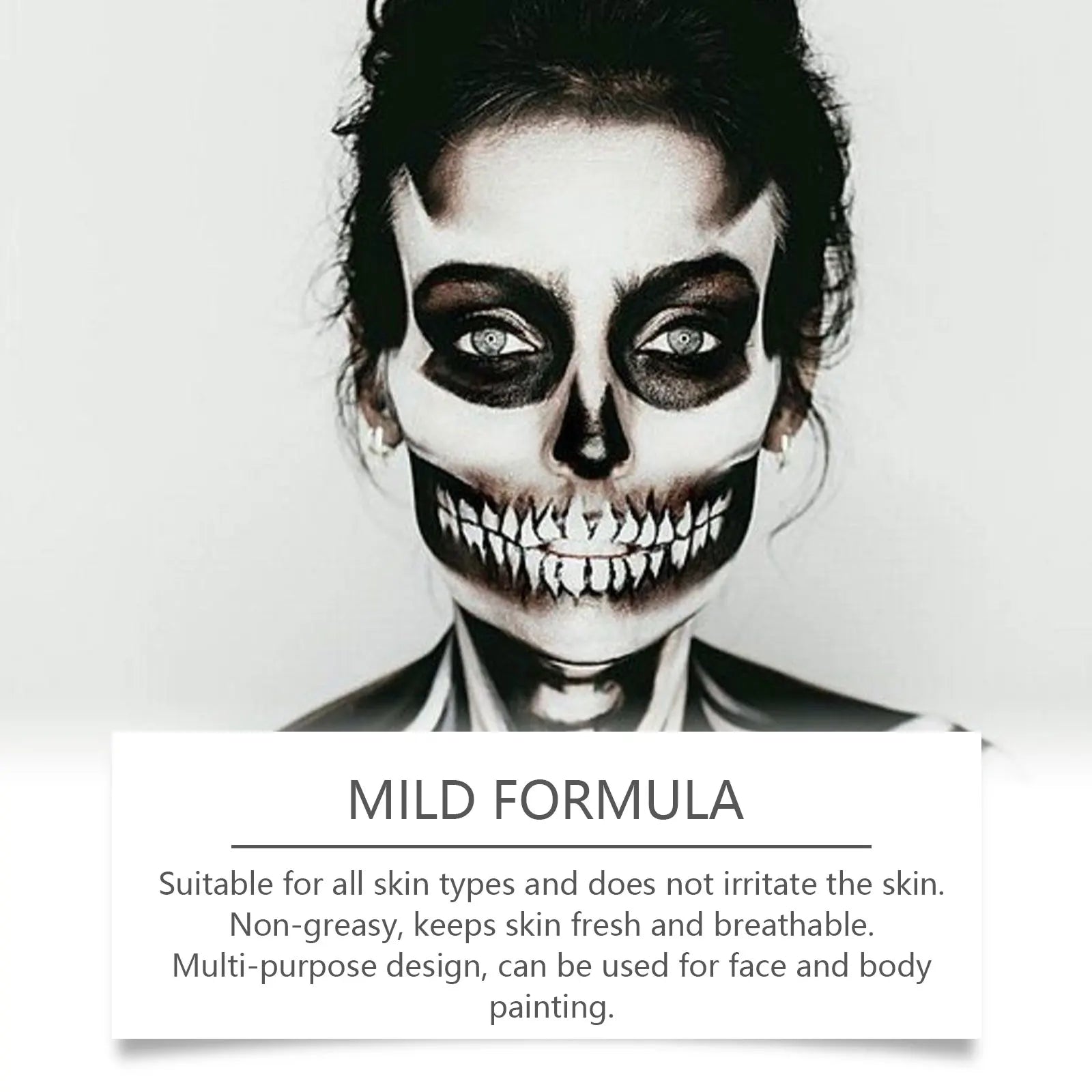 Halloween Face Painting Kit Black White Body Paint Set DIY Cosplay Foundation Clown Colorful Lasting Waterproof Festive Makeup